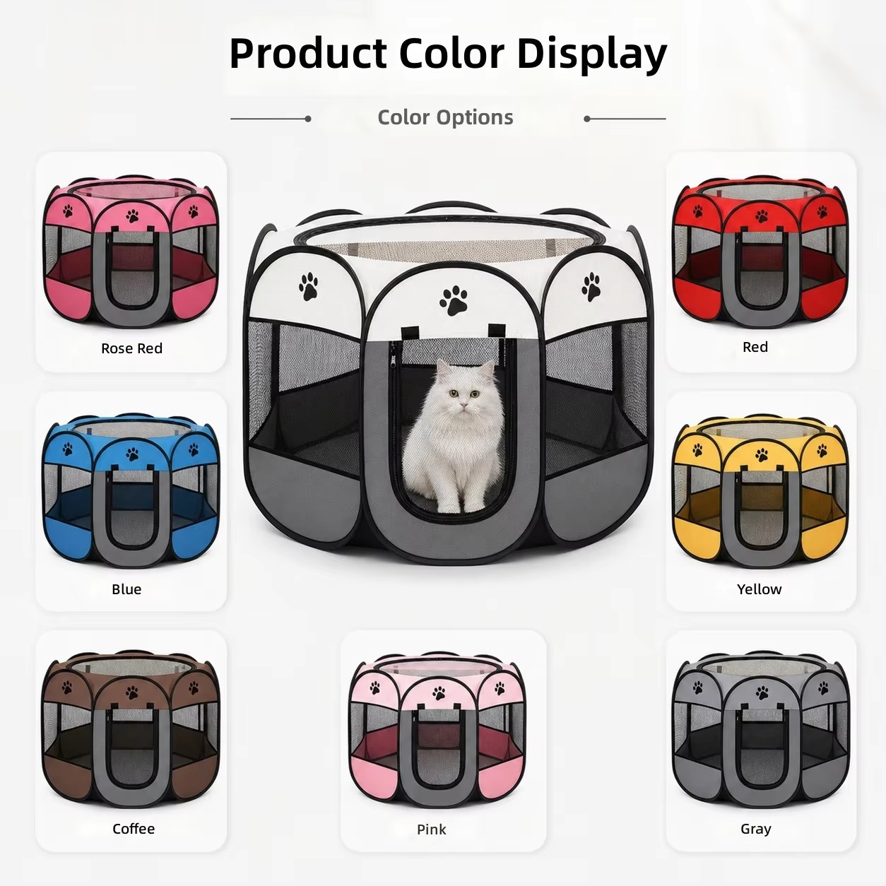 Octagonal Pet Playpen Cat Maternity Tent