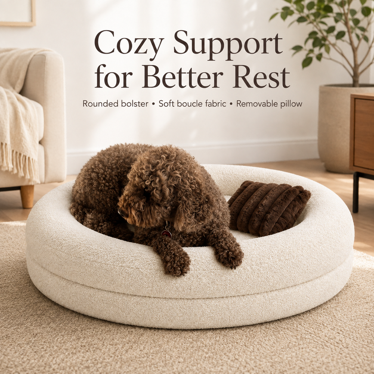Wholesale Boucle Fabric Orthopedic Memory Dog Bed