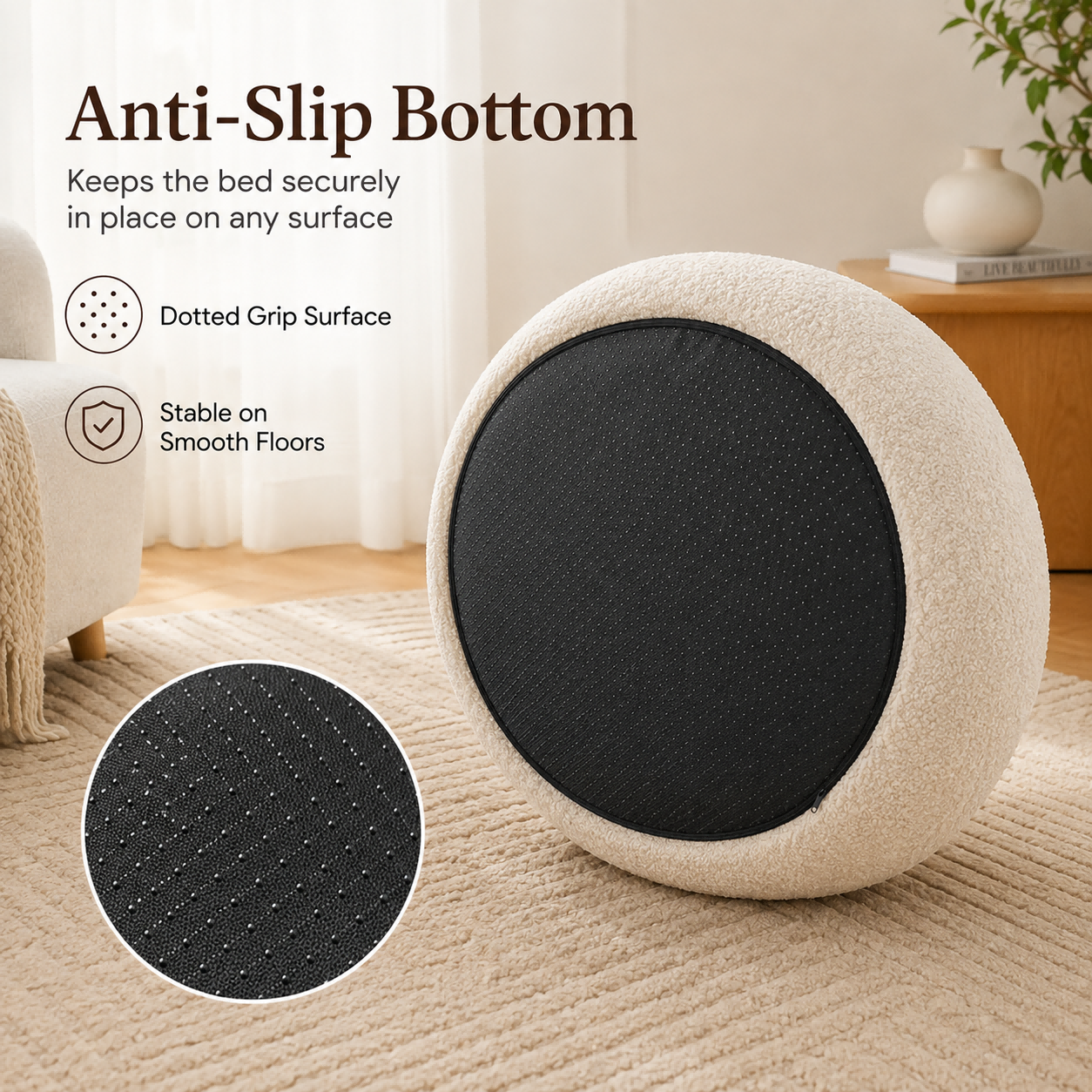 Boucle Fabric Orthopedic Dog Bed