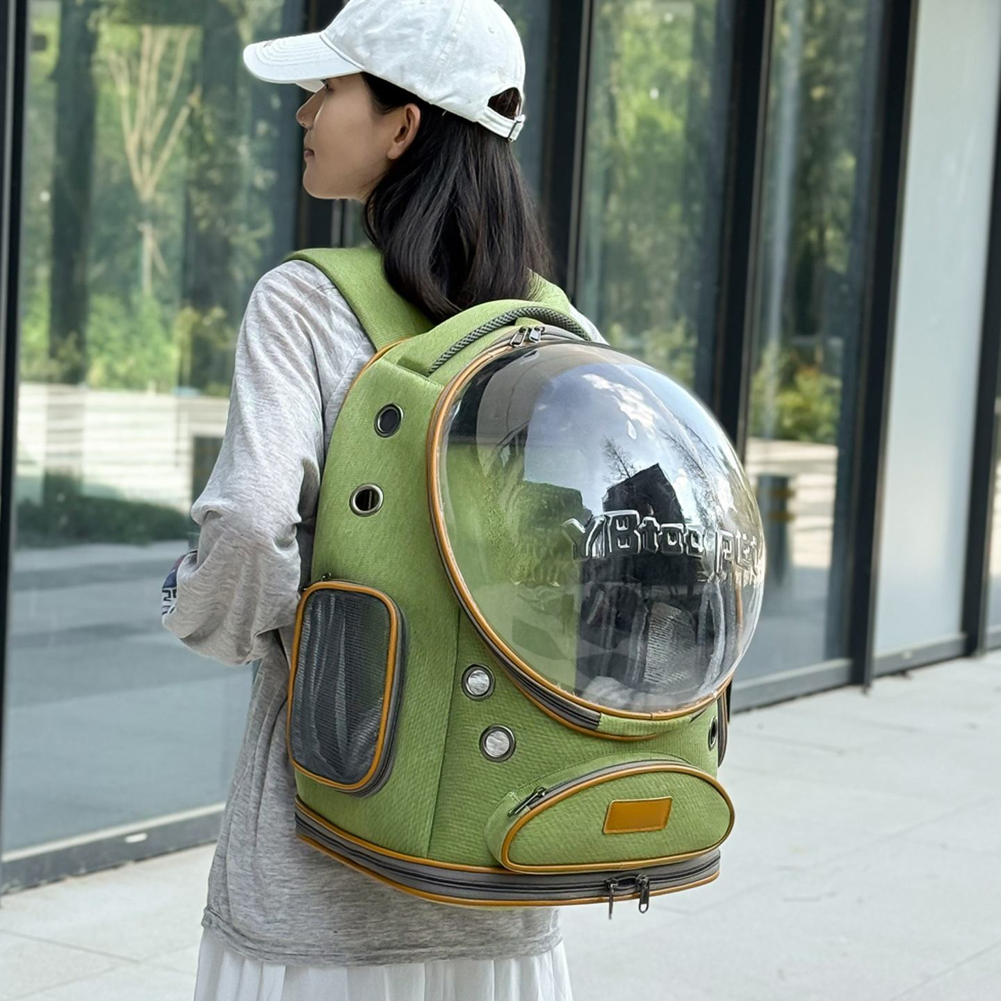 Space Capsule Pet Backpack With Wheels