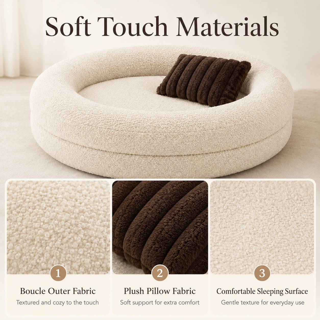 Wholesale Boucle Fabric Orthopedic Memory Dog Bed