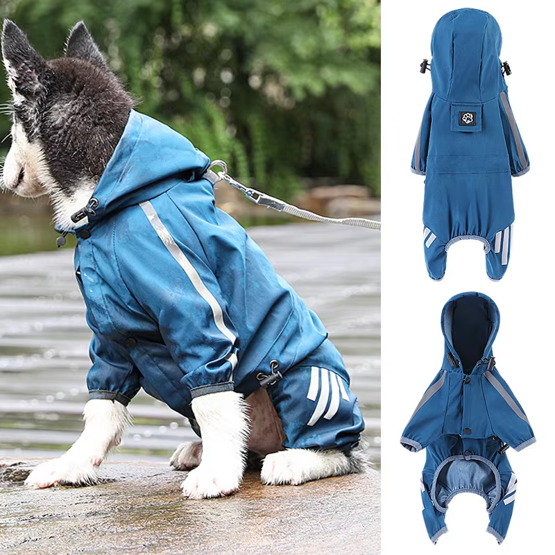 Professional waterproof dog raincoat