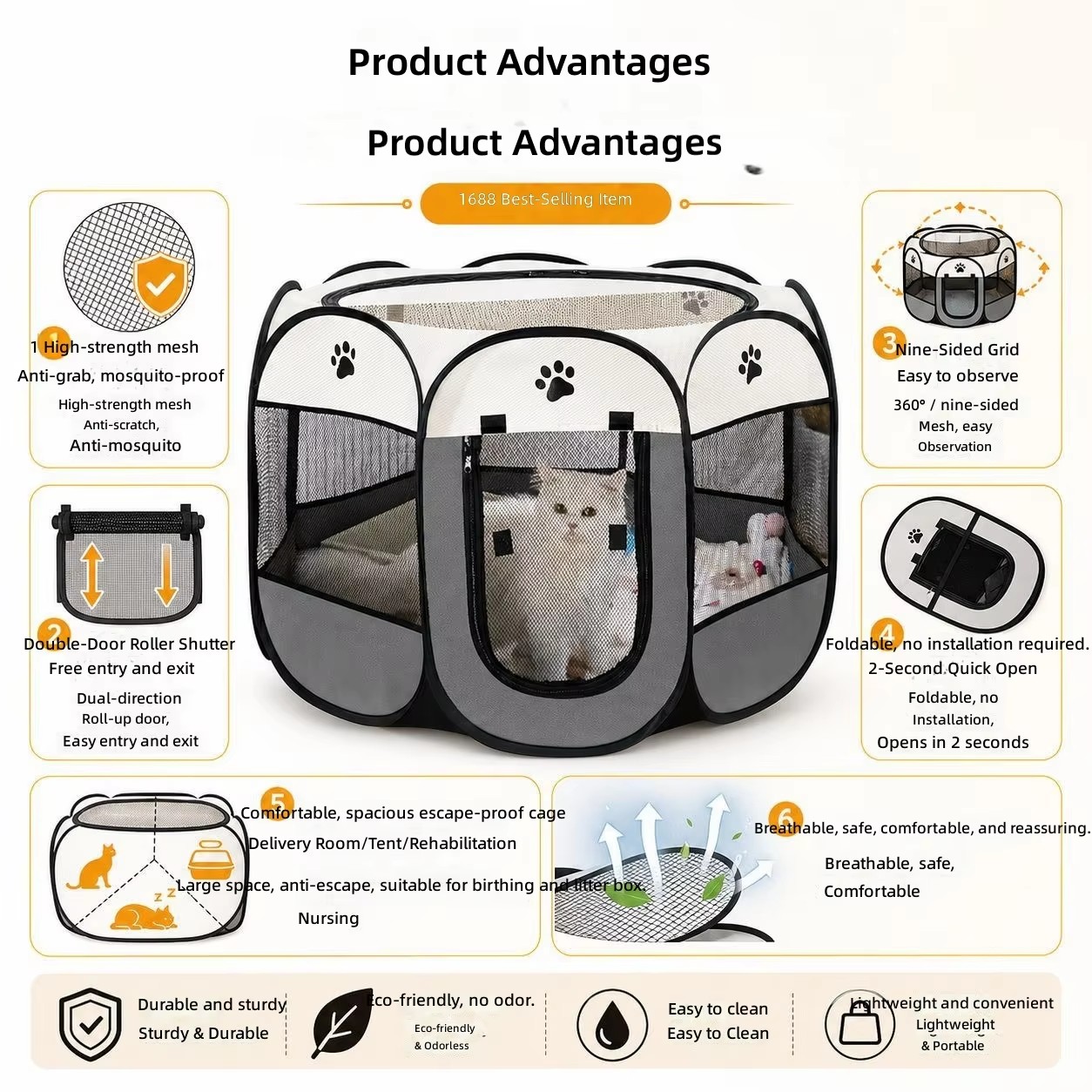 Foldable Cat Maternity Whelping Tent